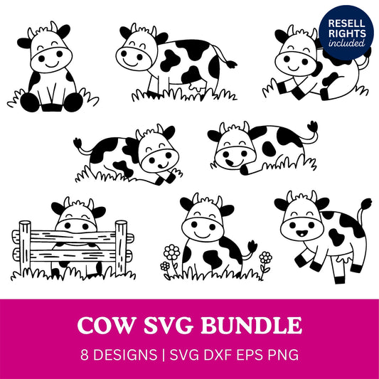 Cow SVG Bundle | Resell Rights Included