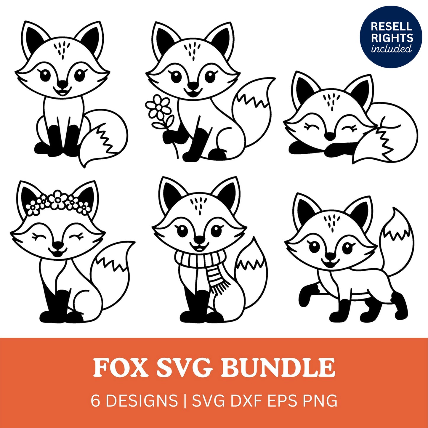 Fox SVG Bundle | Resell Rights Included