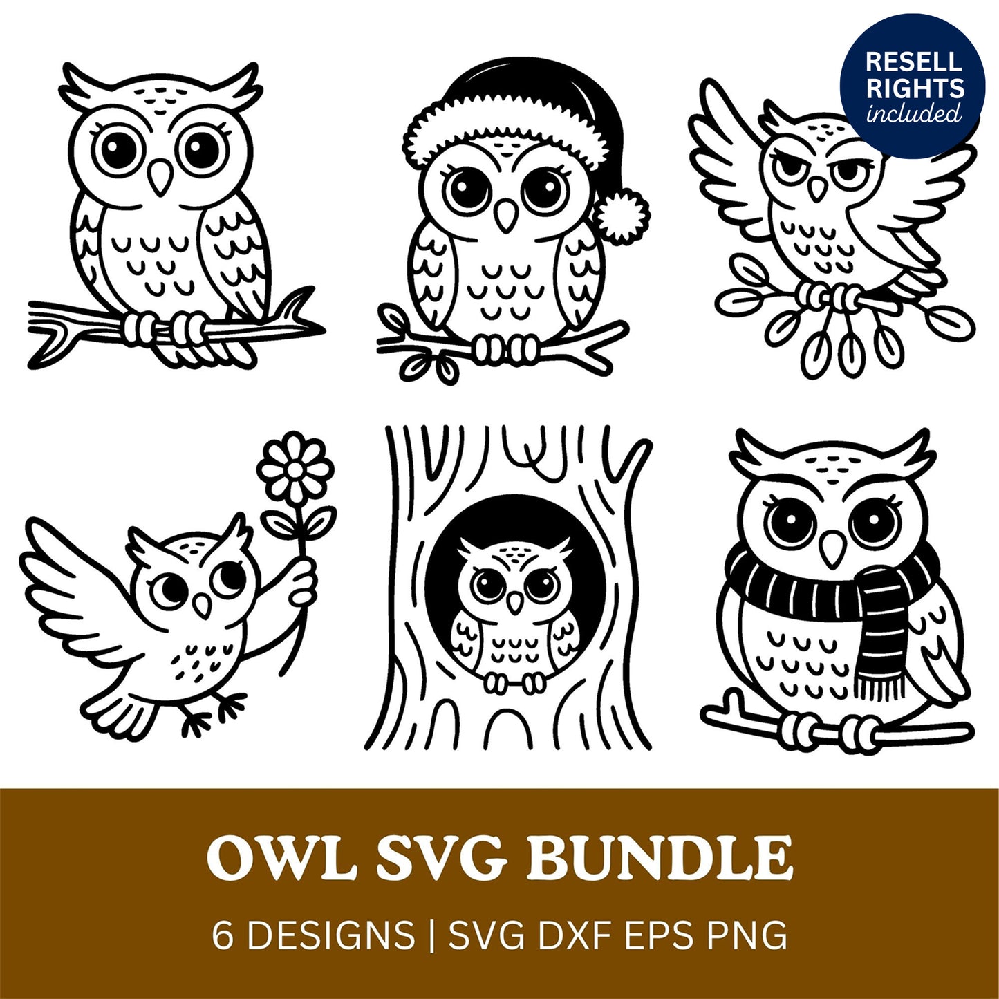 Owl SVG Bundle | Resell Rights Included