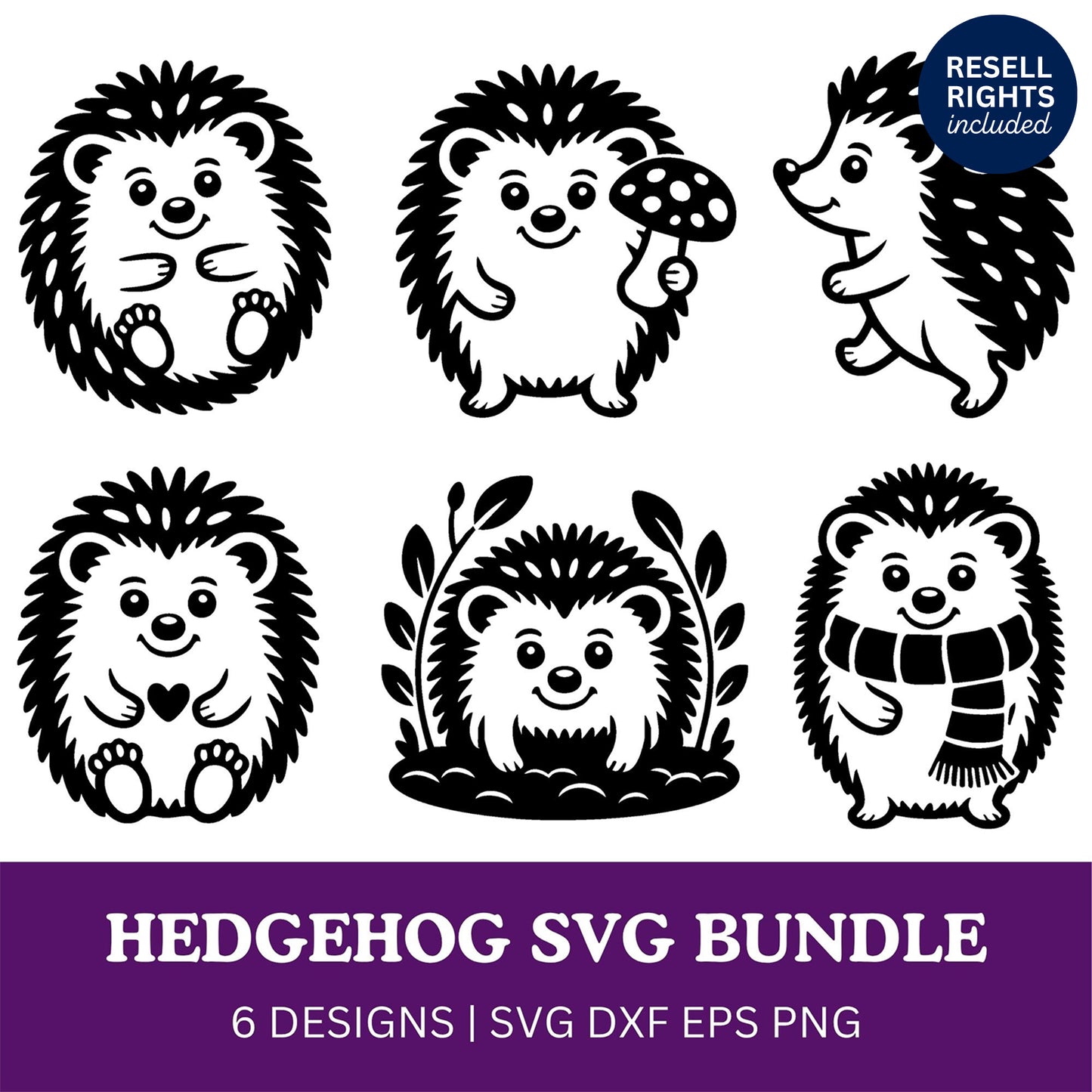 Hedgehog SVG Bundle | Resell Rights Included