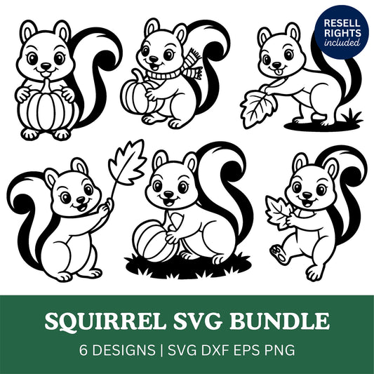 Squirrel SVG Bundle | Resell Rights Included