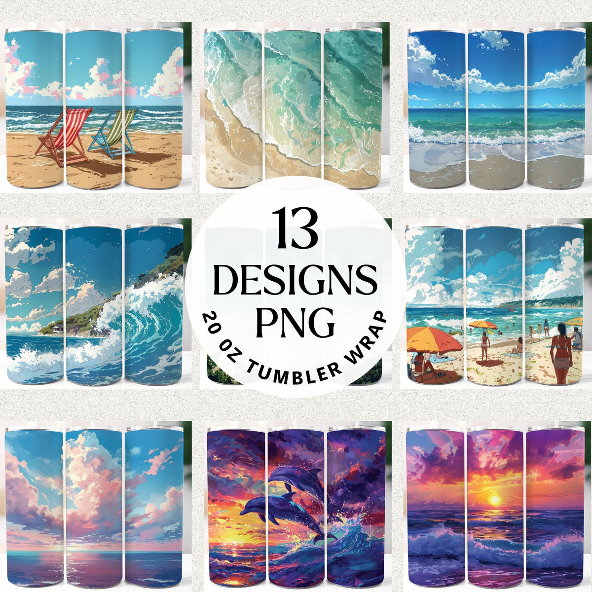 Beach 20 oz Tumbler Bundle