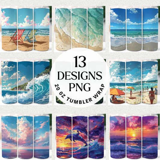 Beach 20 oz Tumbler Bundle