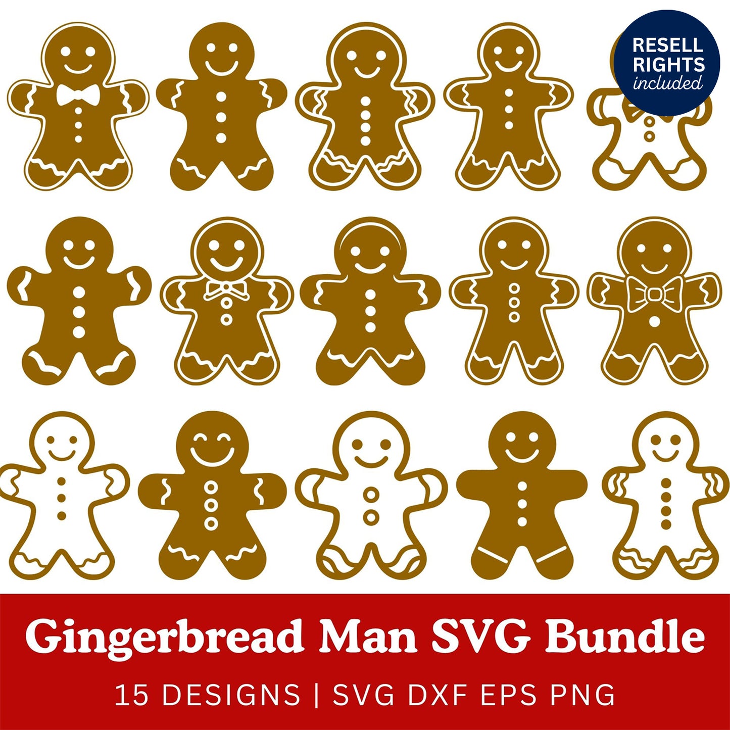 Gingerbread Man SVG Bundle | Resell Rights Included