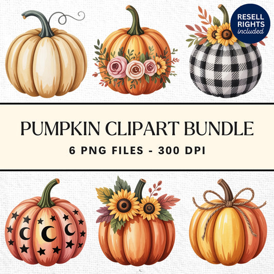 Pumpkin Clipart Pack | Resell Rights Included