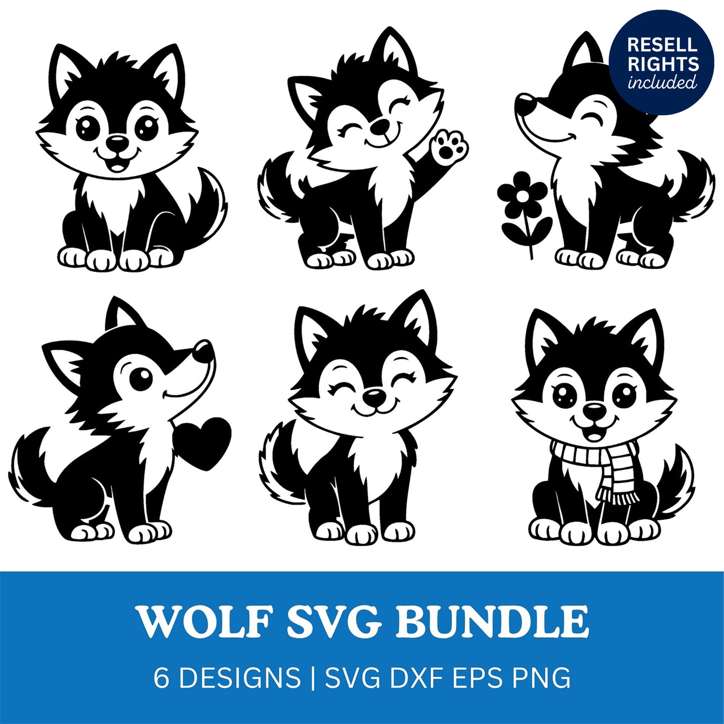 Wolf SVG Bundle | Resell Rights Included