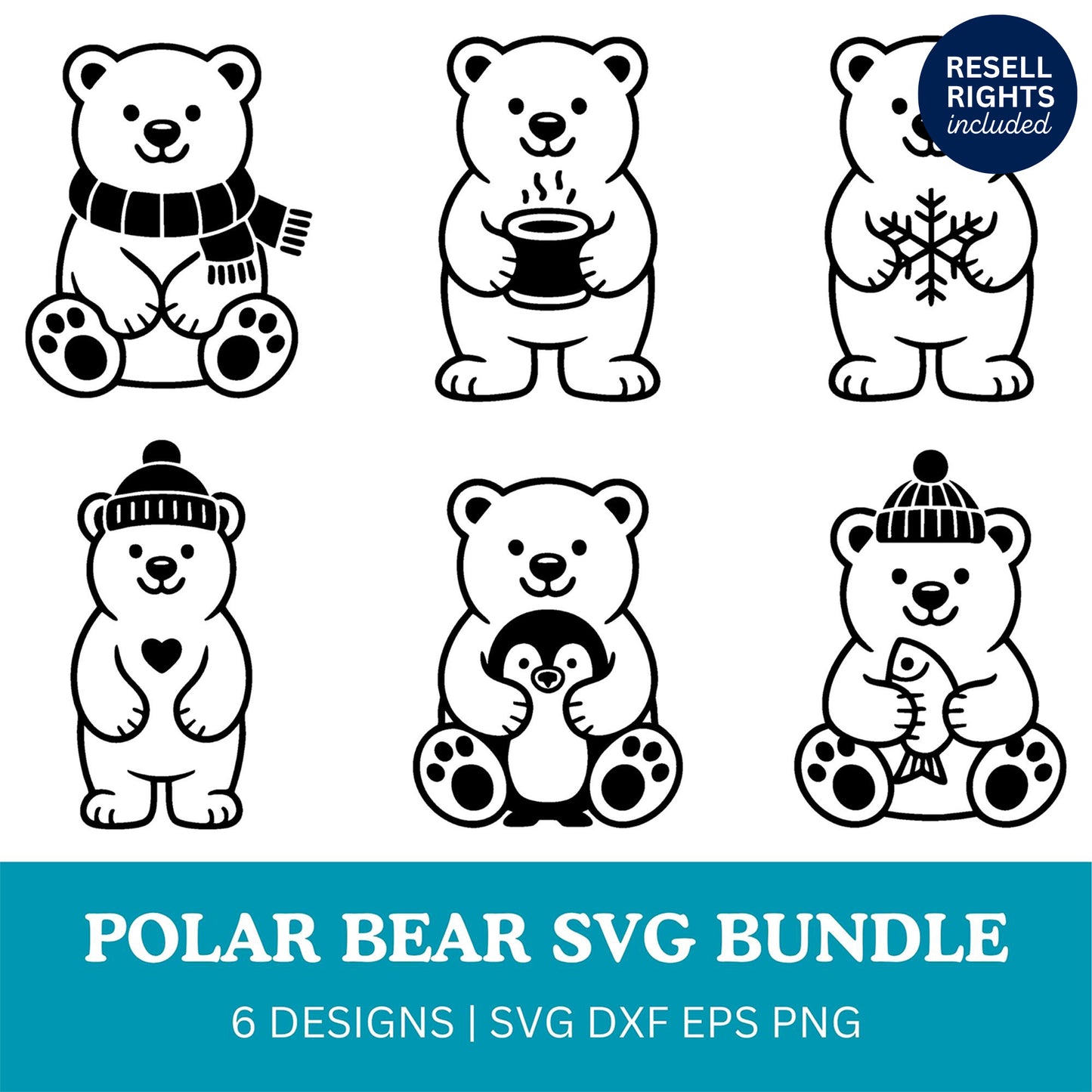 Polar Bear SVG Bundle | Resell Rights Included