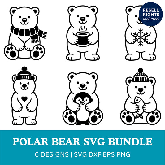 Polar Bear SVG Bundle | Resell Rights Included