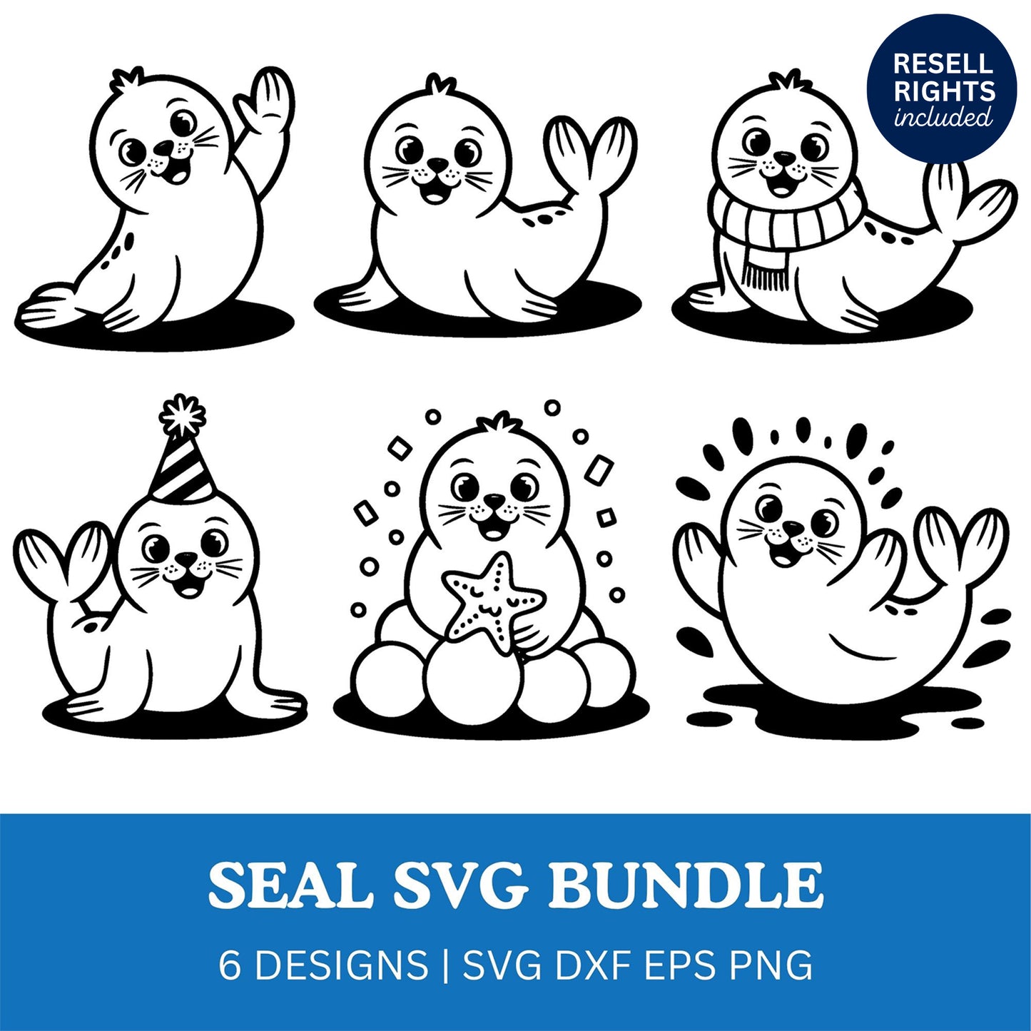 Seal SVG Bundle | Resell Rights Included