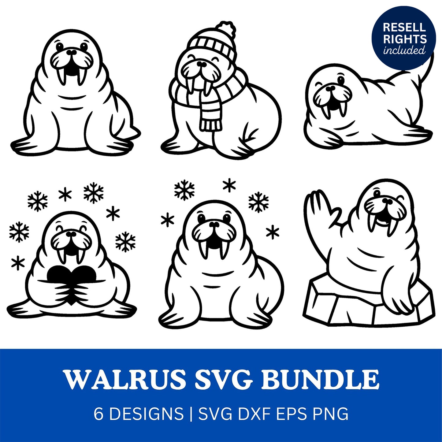 Walrus SVG Bundle | Resell Rights Included