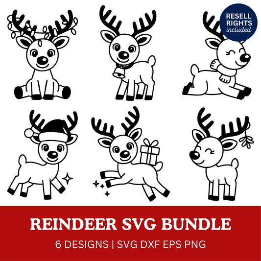 Reindeer SVG Bundle | Resell Rights Included