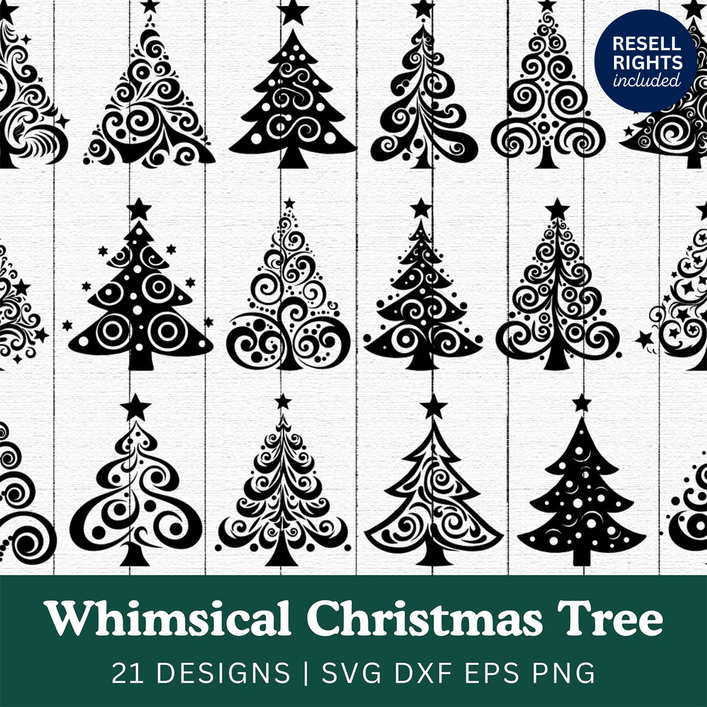 Whimsical Christmas Tree SVG Bundle | Resell Rights Included