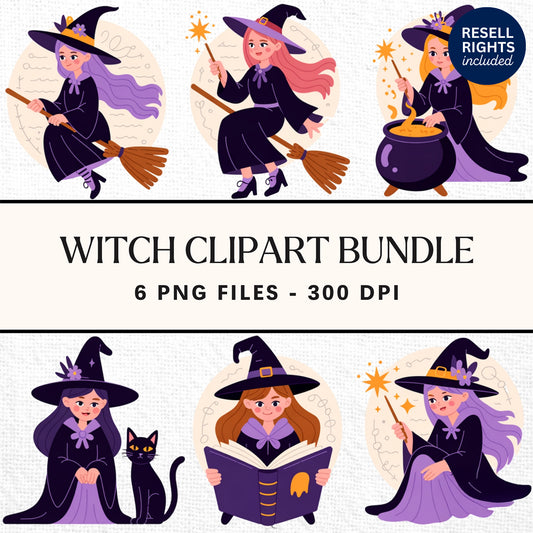 Witch Clipart Pack | Resell Rights Included