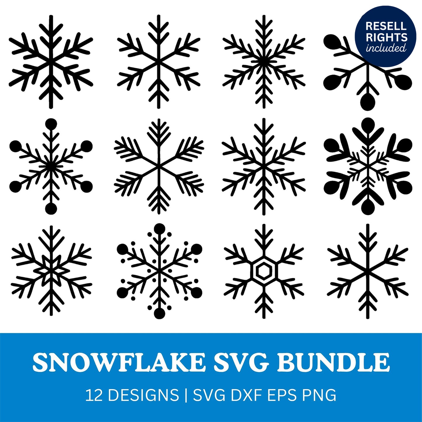 Snowflake SVG Bundle | Resell Rights Included