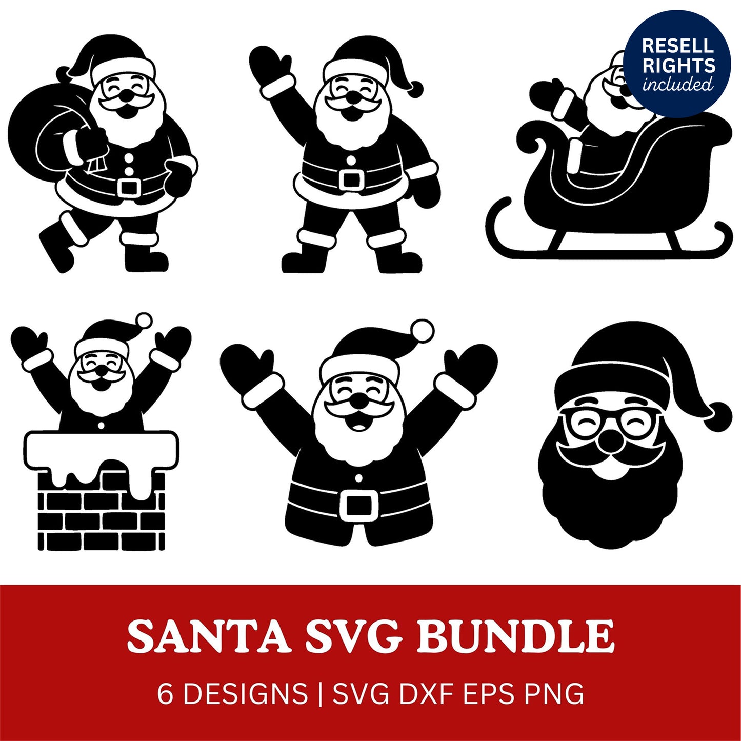 Santa SVG Bundle | Resell Rights Included