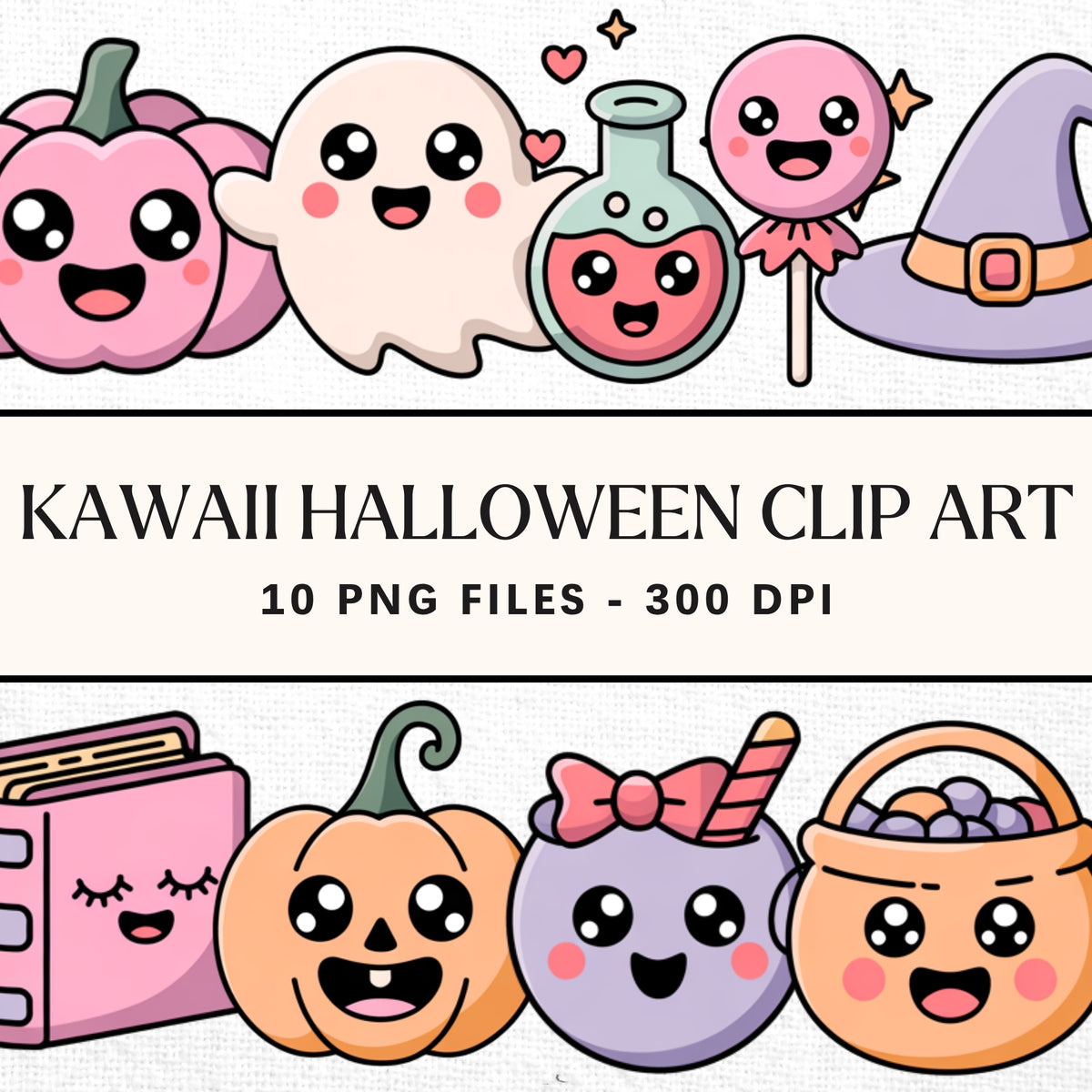 Kawaii Halloween Clipart Pack
