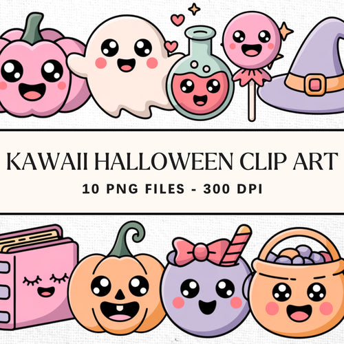 Kawaii Halloween Clipart Pack