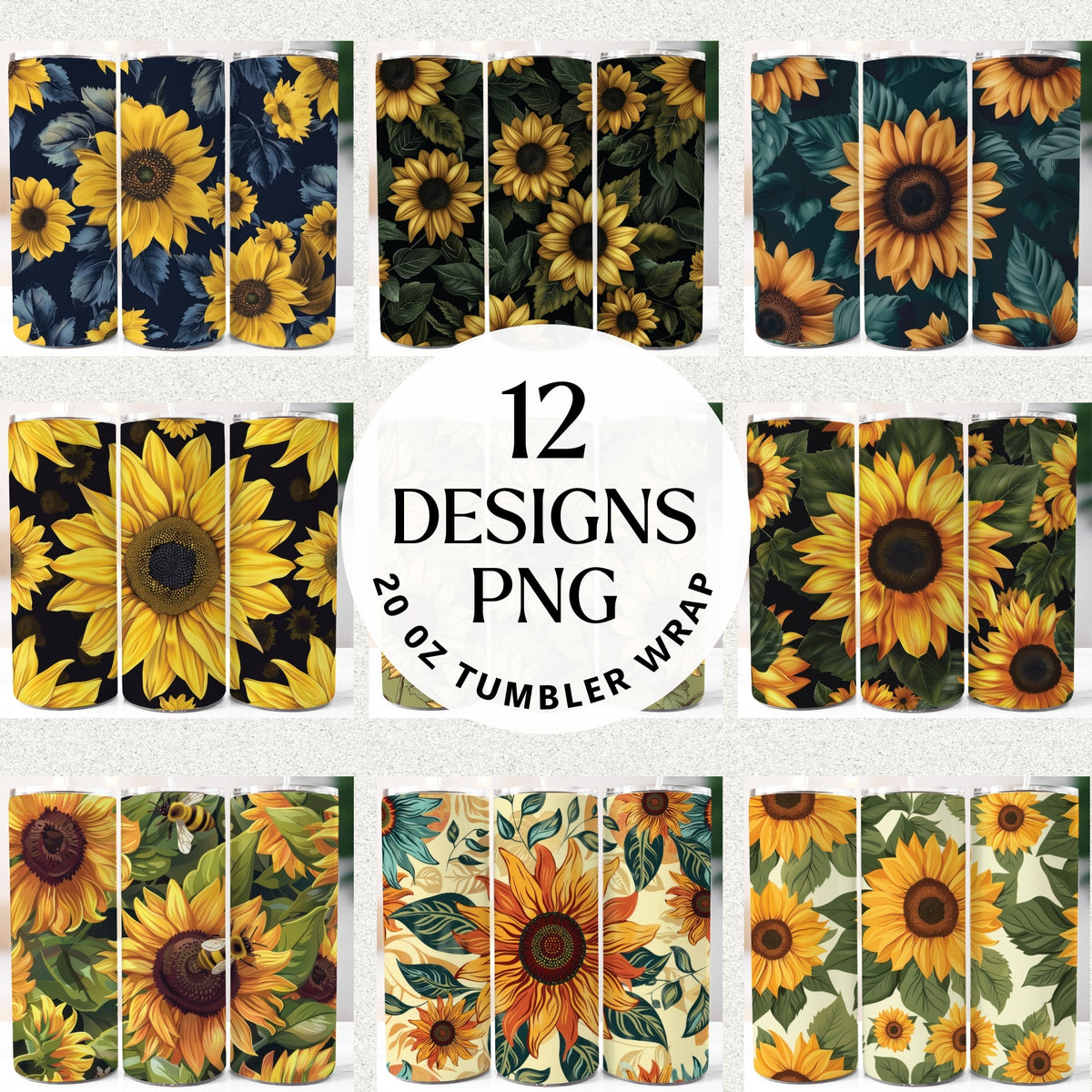 Sunflowers 20 oz Tumbler Bundle