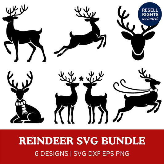 Reindeer SVG Bundle | Resell Rights Included