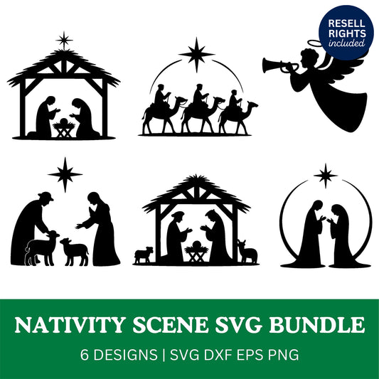 Nativity Scene SVG Bundle | Resell Rights Included