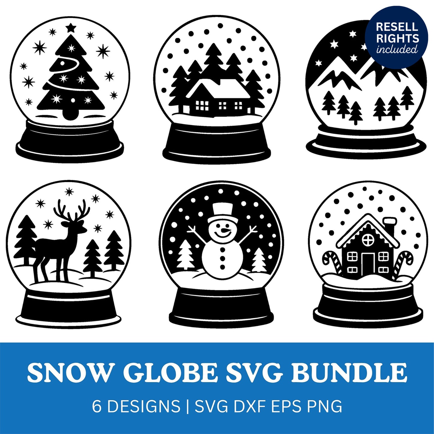 Snow Globe SVG Bundle | Resell Rights Included