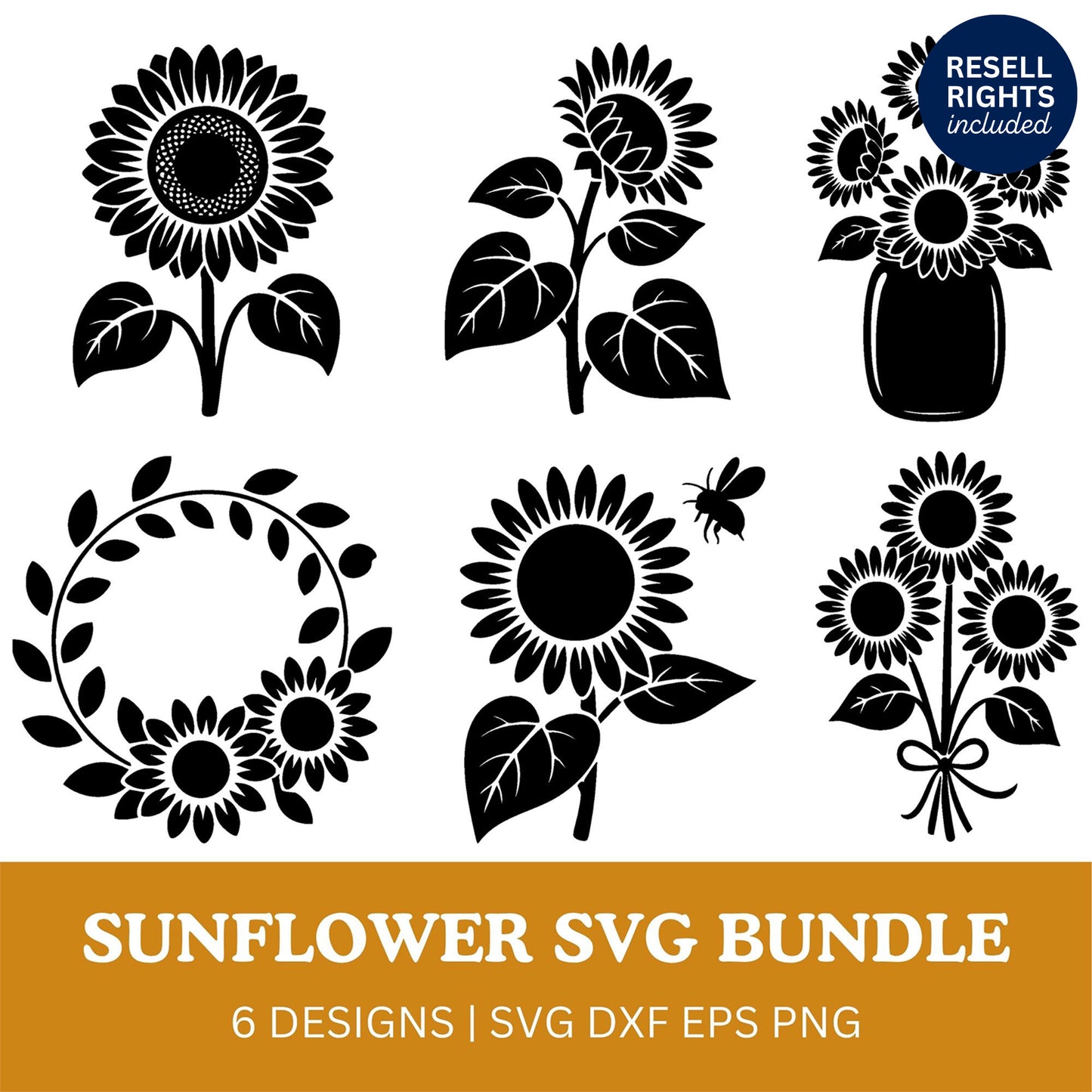 Sunflower SVG Bundle | Resell Rights Included