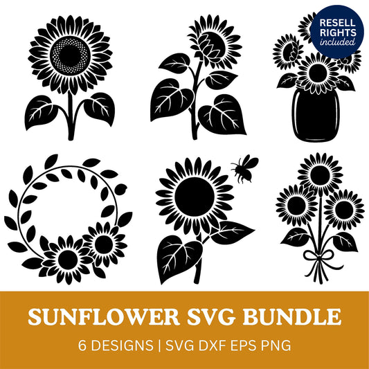 Sunflower SVG Bundle | Resell Rights Included