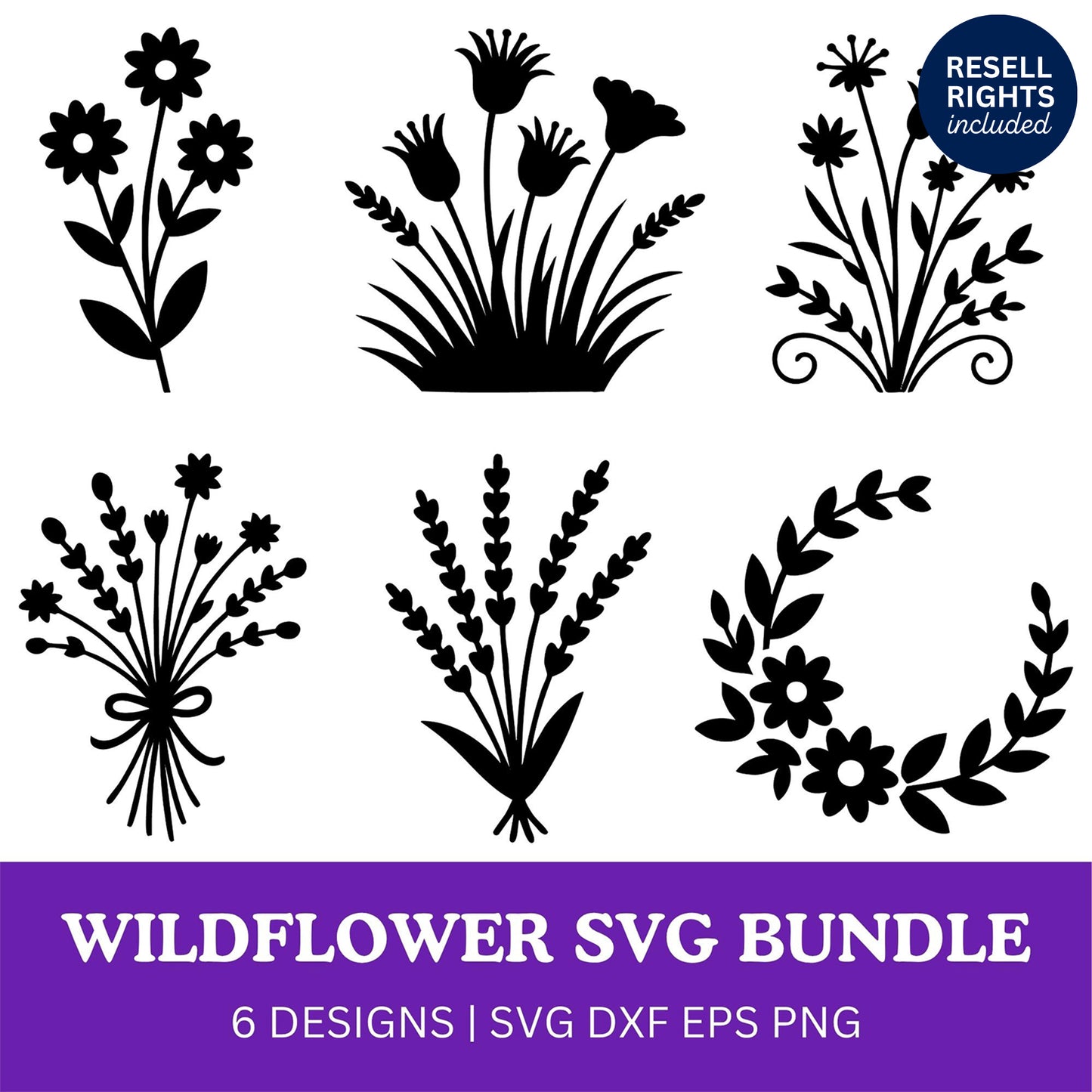 Wildflower SVG Bundle | Resell Rights Included