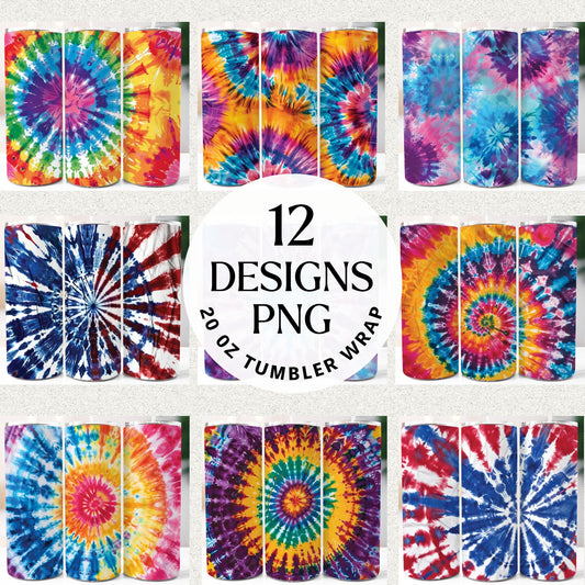 Tie Dye 20 oz Tumbler Bundle