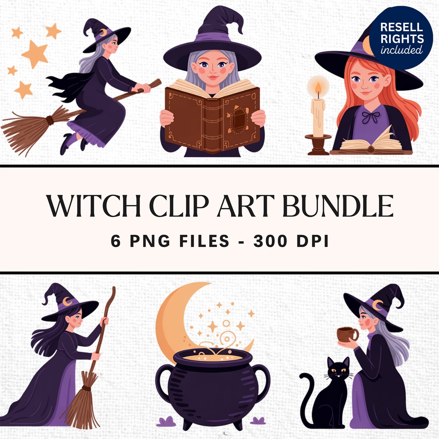 Witch Clipart Pack | Resell Rights Included