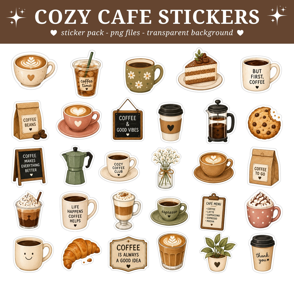 Cozy Cafe Stickers