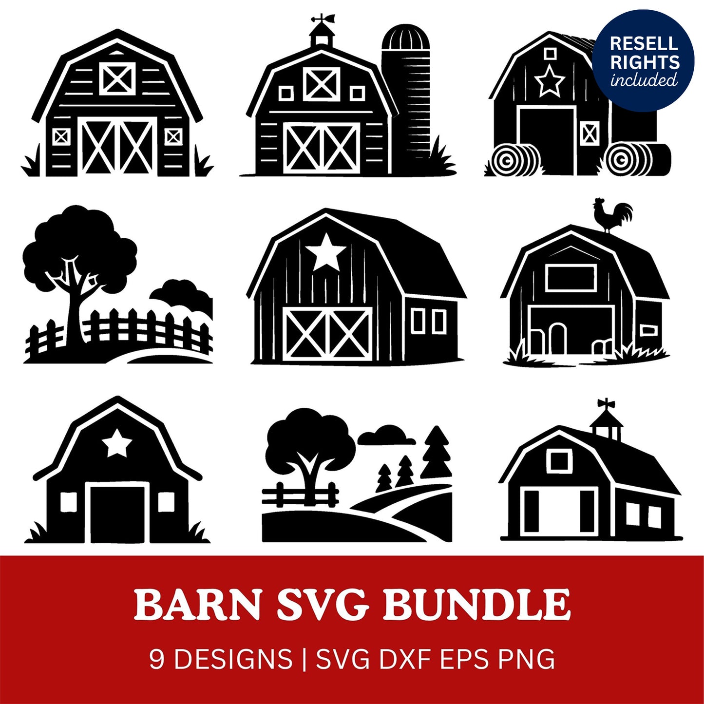 Barn SVG Bundle | Resell Rights Included