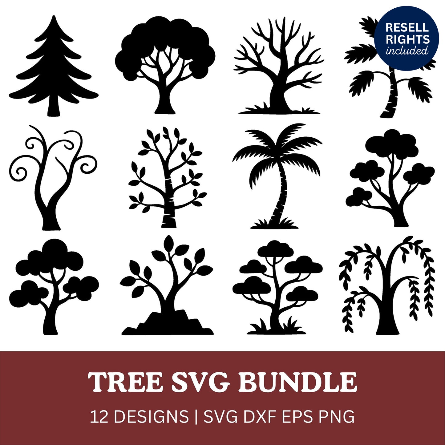 Tree SVG Bundle | Resell Rights Included