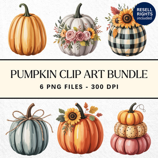Pumpkin Clipart Pack | Resell Rights Included