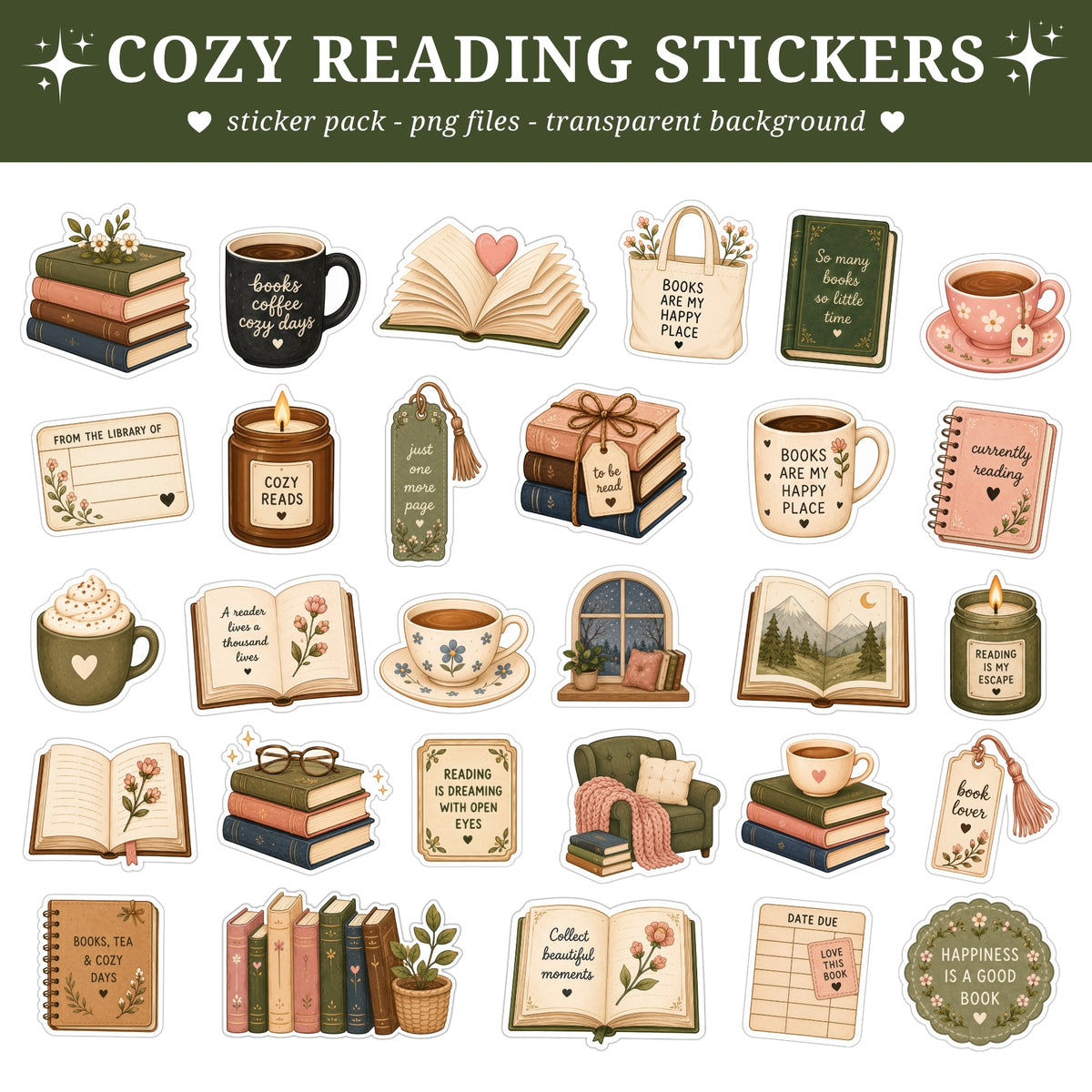 Cozy Reading Stickers