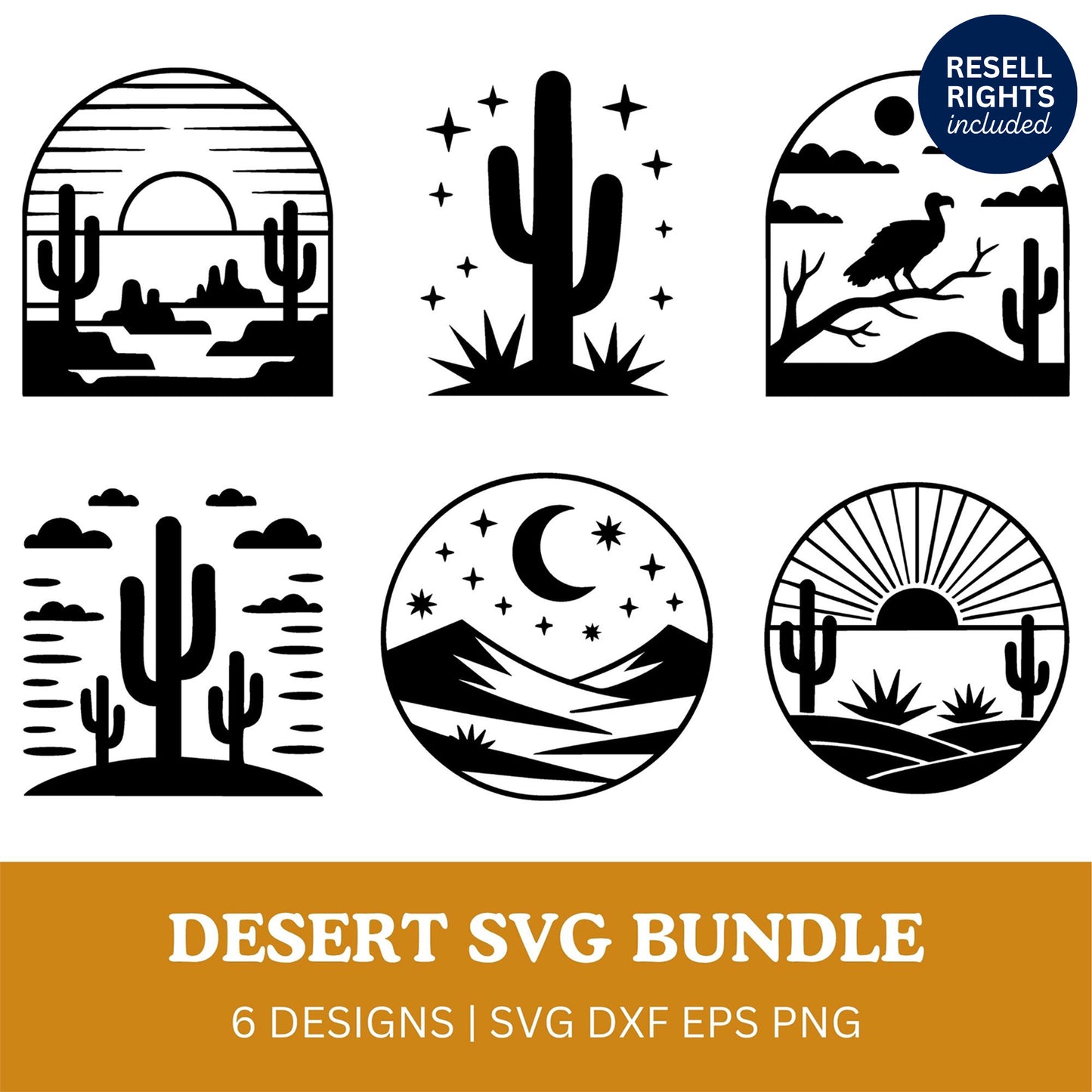 Desert SVG Bundle | Resell Rights Included