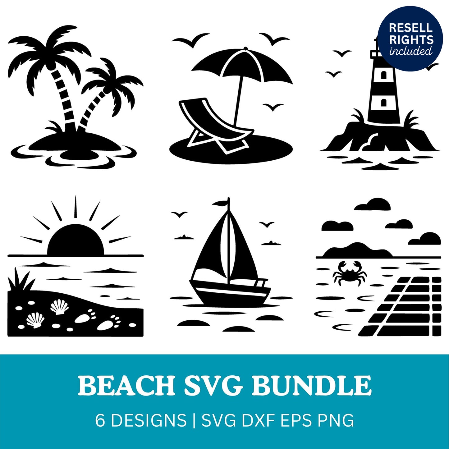 Beach SVG Bundle | Resell Rights Included