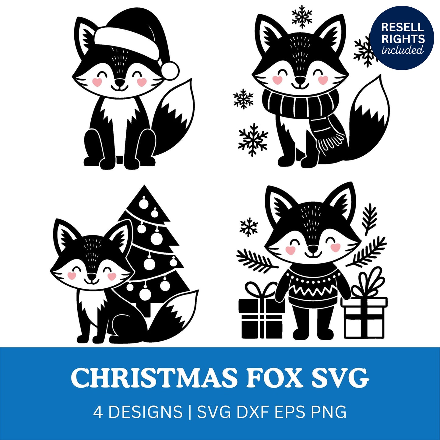 Christmas Fox SVG Bundle | Resell Rights Included