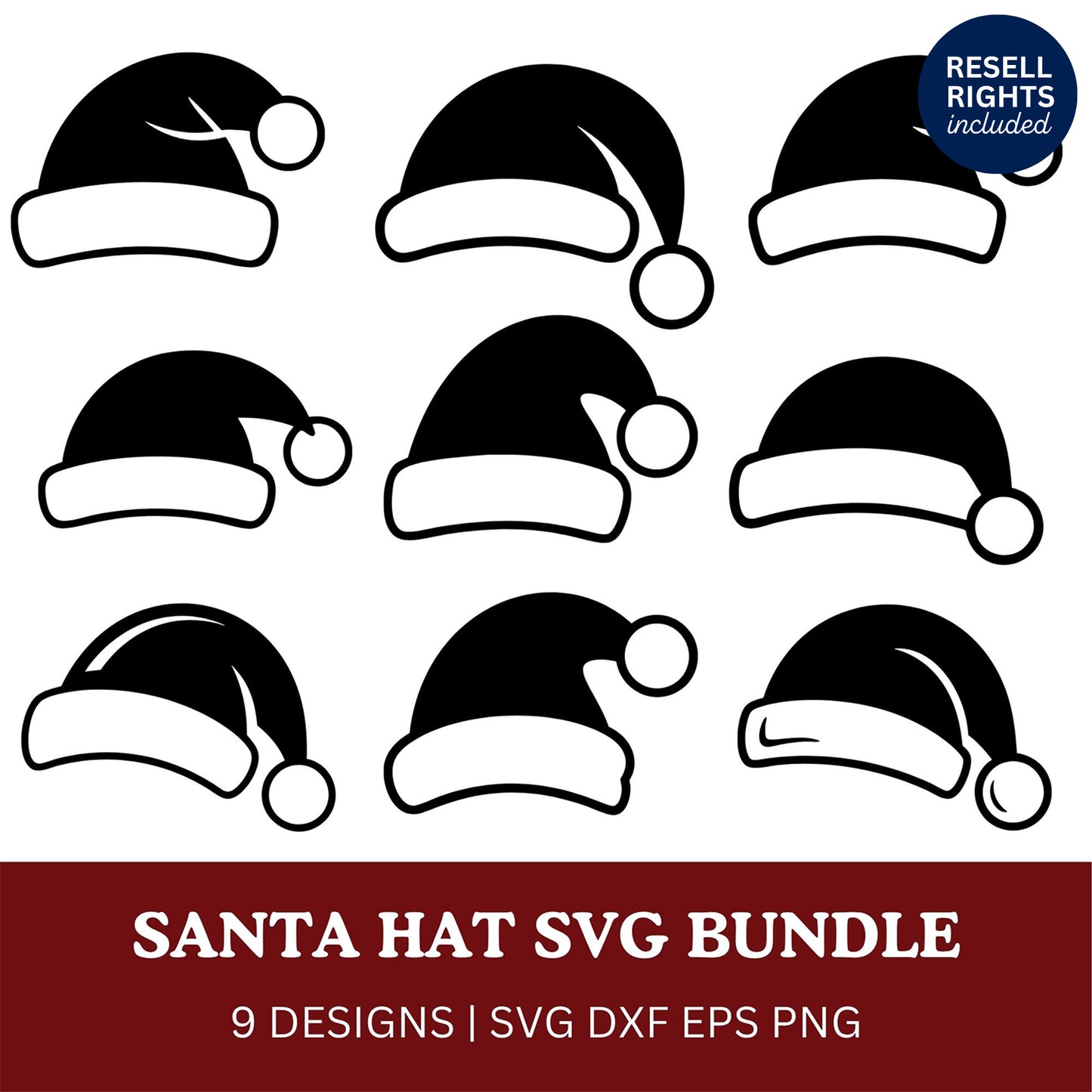 Santa Hat SVG Bundle | Resell Rights Included