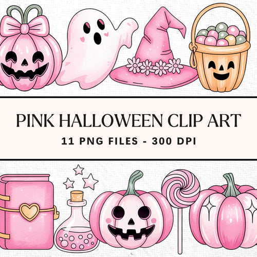Pink Halloween Clipart Pack