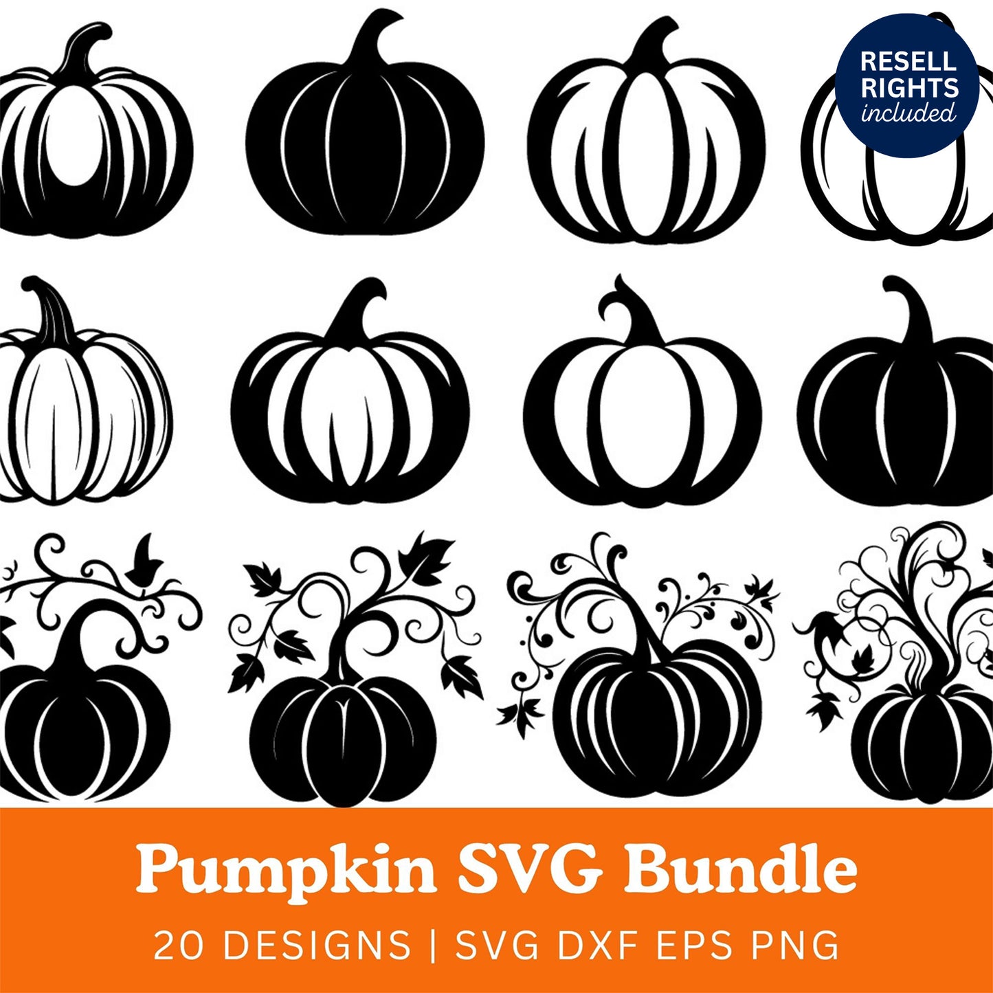 Pumpkin SVG Bundle | Resell Rights Included