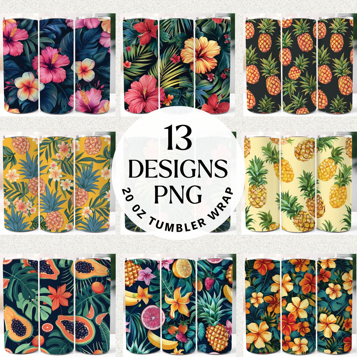 Tropical 20 oz Tumbler Bundle
