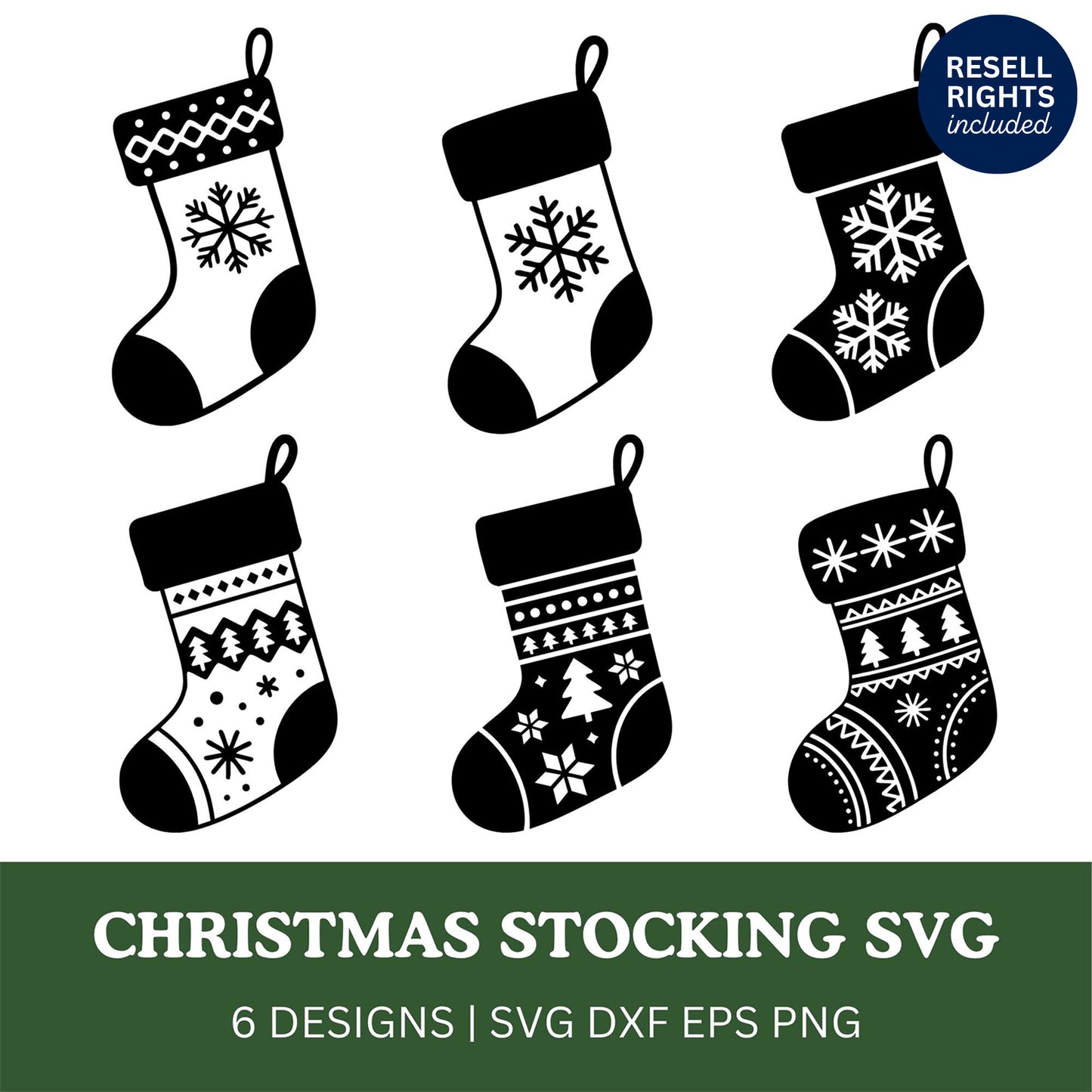 Christmas Stocking SVG Bundle | Resell Rights Included