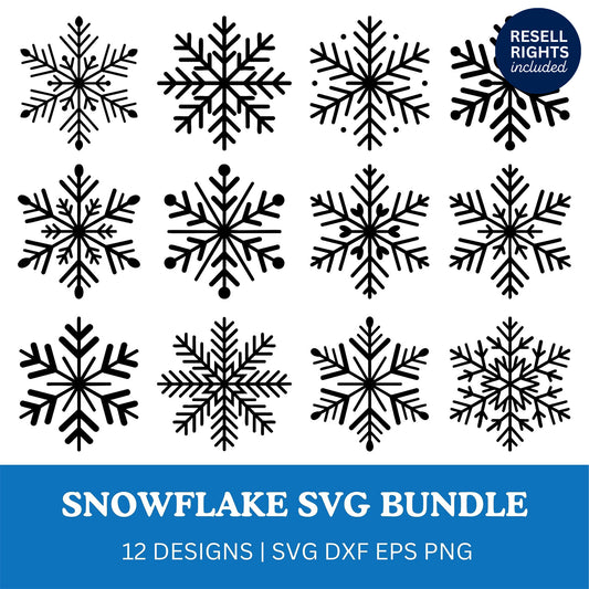 Snowflake SVG Bundle | Resell Rights Included