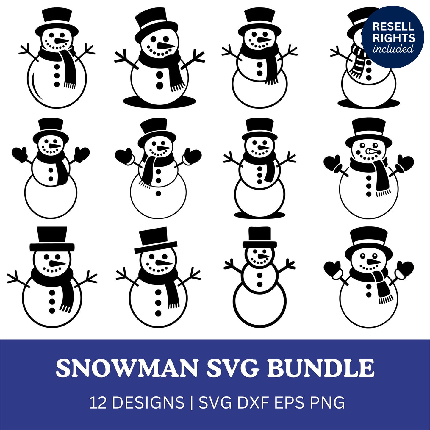 Snowman SVG Bundle | Resell Rights Included