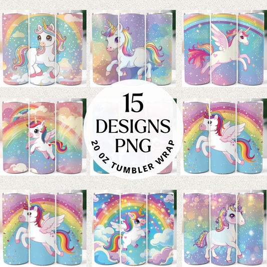 Unicorn 20 oz Tumbler Bundle