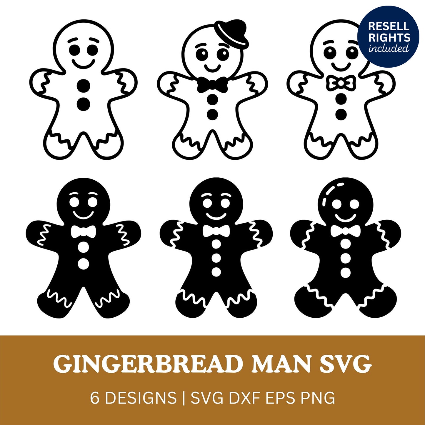 Gingerbread Man SVG Bundle | Resell Rights Included