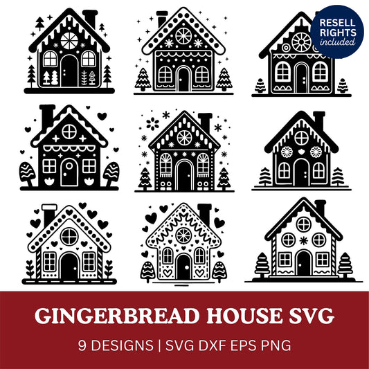 Gingerbread House SVG Bundle | Resell Rights Included
