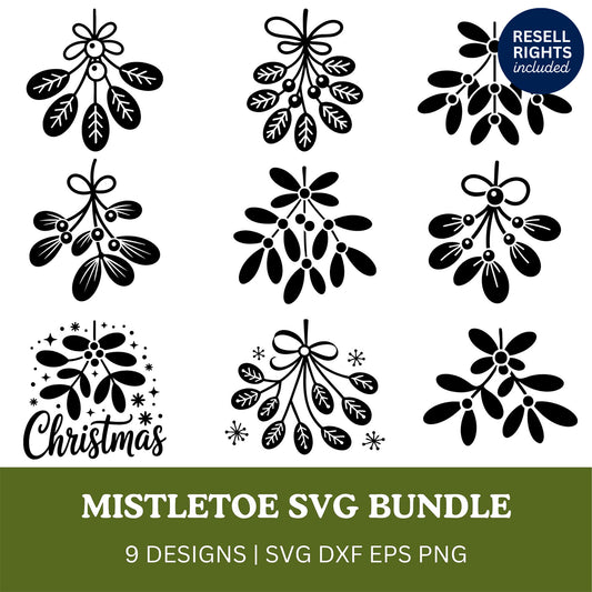 Mistletoe SVG Bundle | Resell Rights Included