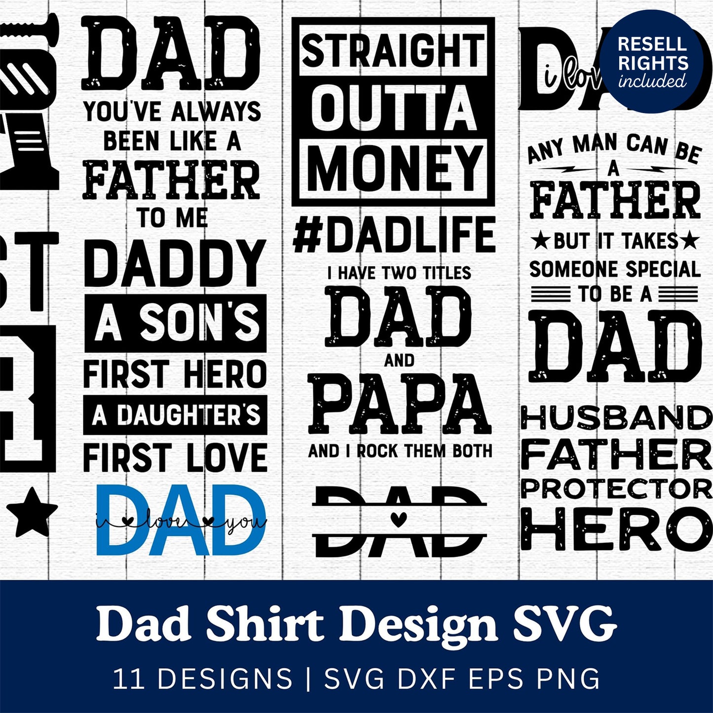 Dad Shirt SVG Bundle | Resell Rights Included